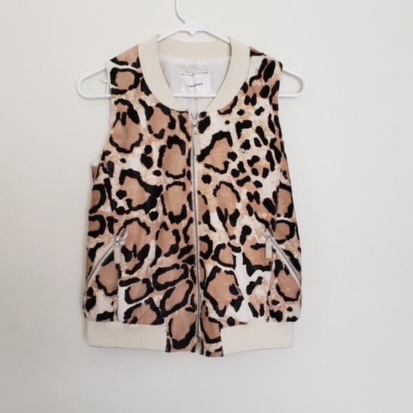 Longchamp Cheetah print leather vest - Picture 1 of 7